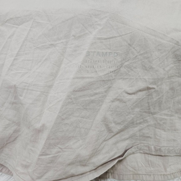 STAMPD Men's Tan Button Up 100% Cotton Long Sleeve Shirt. Size Medium - Picture 6 of 11